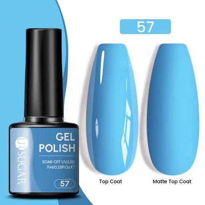 7Ml Champagne Gold Sequins Gel Nail Polish Bright Sparkling Glitter French Semi Permanent Nail Painting UV Gel