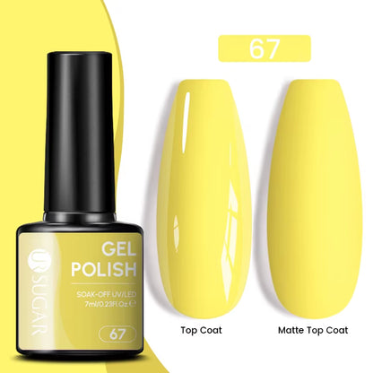 7Ml Champagne Gold Sequins Gel Nail Polish Bright Sparkling Glitter French Semi Permanent Nail Painting UV Gel