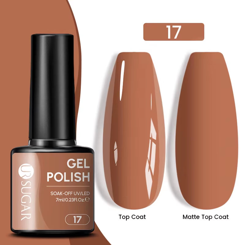 7Ml Champagne Gold Sequins Gel Nail Polish Bright Sparkling Glitter French Semi Permanent Nail Painting UV Gel