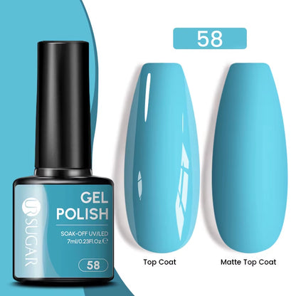 7Ml Champagne Gold Sequins Gel Nail Polish Bright Sparkling Glitter French Semi Permanent Nail Painting UV Gel