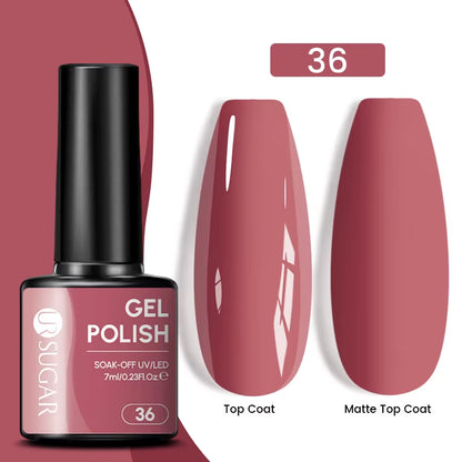 7Ml Champagne Gold Sequins Gel Nail Polish Bright Sparkling Glitter French Semi Permanent Nail Painting UV Gel
