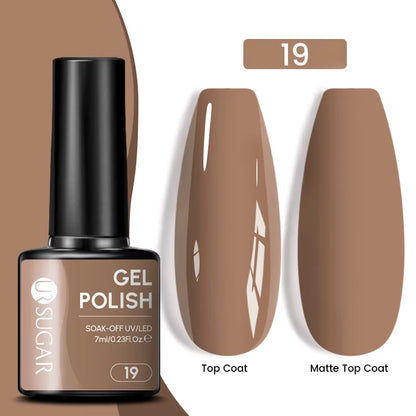 7Ml Champagne Gold Sequins Gel Nail Polish Bright Sparkling Glitter French Semi Permanent Nail Painting UV Gel