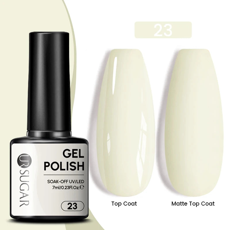 7Ml Champagne Gold Sequins Gel Nail Polish Bright Sparkling Glitter French Semi Permanent Nail Painting UV Gel