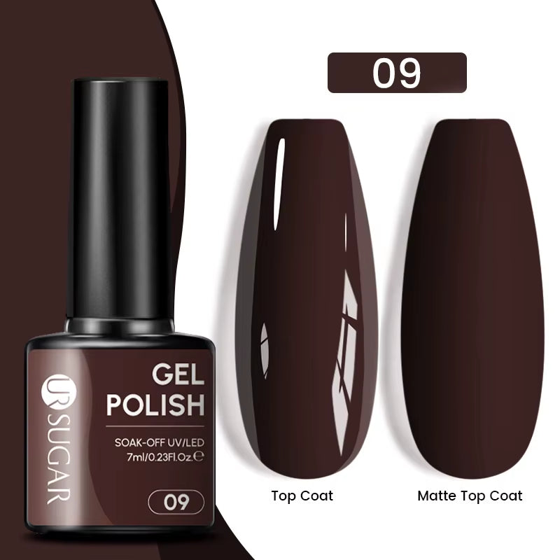 7Ml Champagne Gold Sequins Gel Nail Polish Bright Sparkling Glitter French Semi Permanent Nail Painting UV Gel