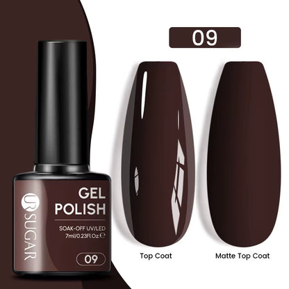 7Ml Champagne Gold Sequins Gel Nail Polish Bright Sparkling Glitter French Semi Permanent Nail Painting UV Gel