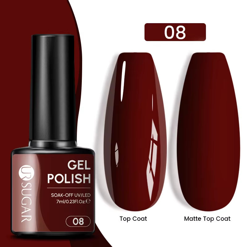 7Ml Champagne Gold Sequins Gel Nail Polish Bright Sparkling Glitter French Semi Permanent Nail Painting UV Gel
