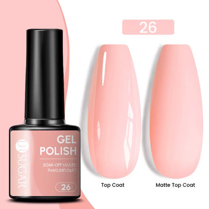 7Ml Champagne Gold Sequins Gel Nail Polish Bright Sparkling Glitter French Semi Permanent Nail Painting UV Gel