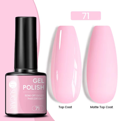 7Ml Champagne Gold Sequins Gel Nail Polish Bright Sparkling Glitter French Semi Permanent Nail Painting UV Gel
