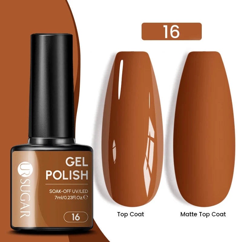 7Ml Champagne Gold Sequins Gel Nail Polish Bright Sparkling Glitter French Semi Permanent Nail Painting UV Gel