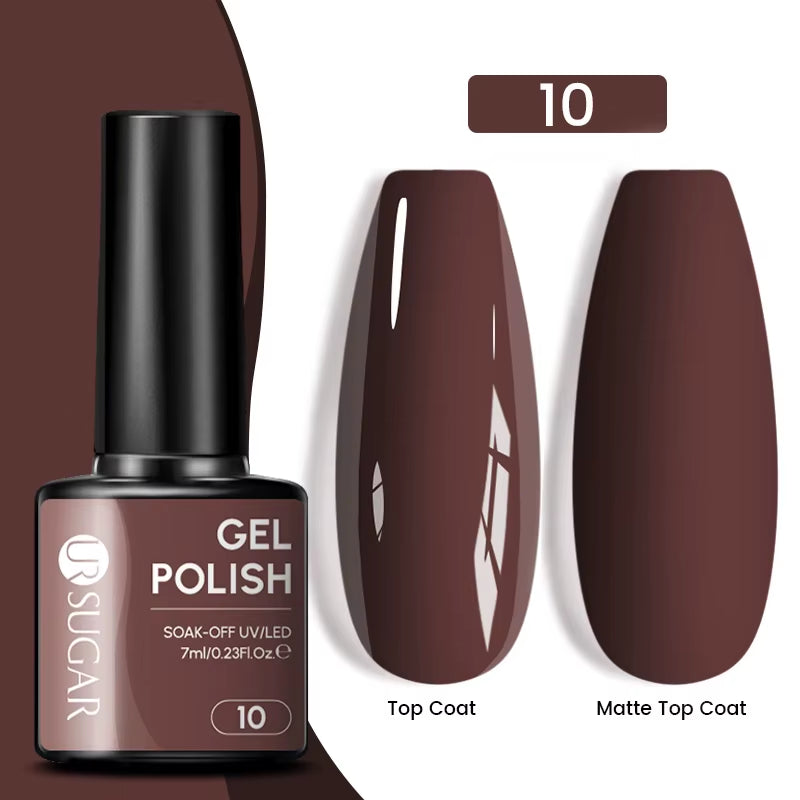 7Ml Champagne Gold Sequins Gel Nail Polish Bright Sparkling Glitter French Semi Permanent Nail Painting UV Gel