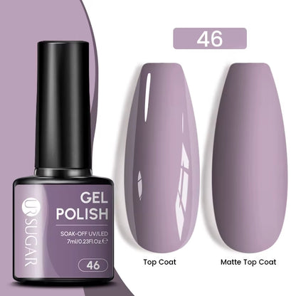 7Ml Champagne Gold Sequins Gel Nail Polish Bright Sparkling Glitter French Semi Permanent Nail Painting UV Gel