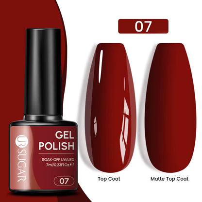 7Ml Champagne Gold Sequins Gel Nail Polish Bright Sparkling Glitter French Semi Permanent Nail Painting UV Gel