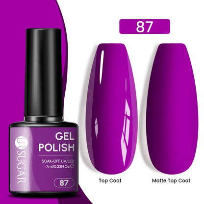 7Ml Champagne Gold Sequins Gel Nail Polish Bright Sparkling Glitter French Semi Permanent Nail Painting UV Gel