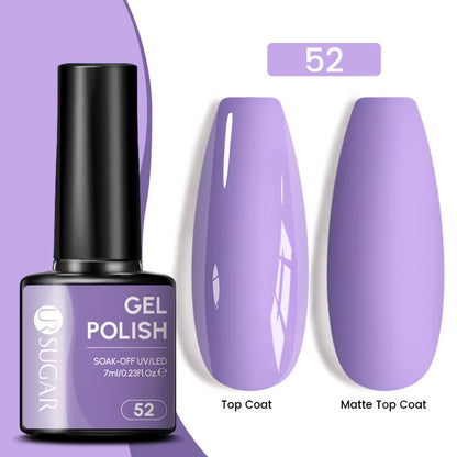 7Ml Champagne Gold Sequins Gel Nail Polish Bright Sparkling Glitter French Semi Permanent Nail Painting UV Gel