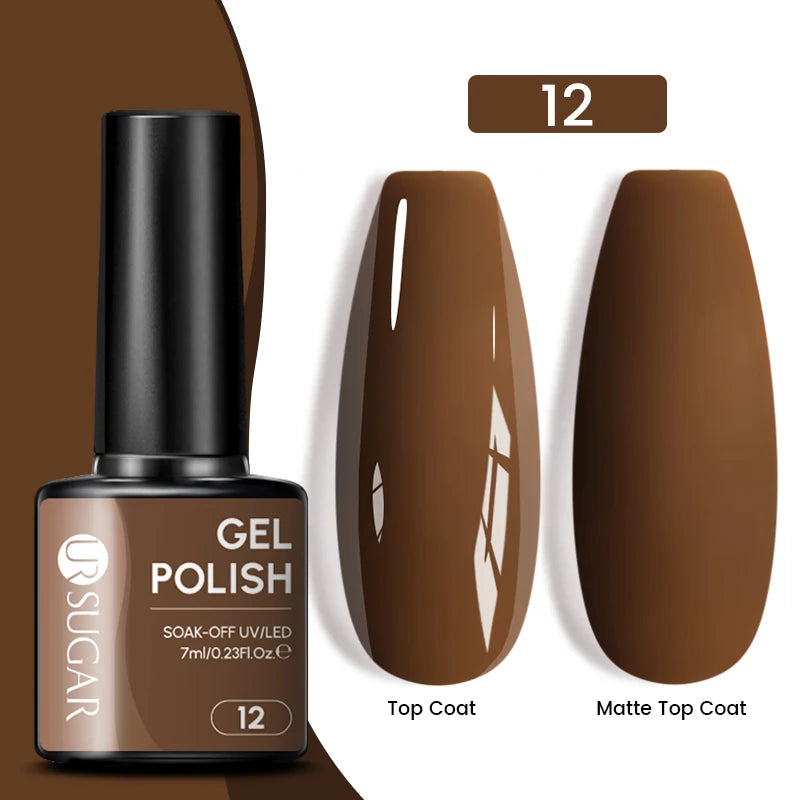 7Ml Champagne Gold Sequins Gel Nail Polish Bright Sparkling Glitter French Semi Permanent Nail Painting UV Gel