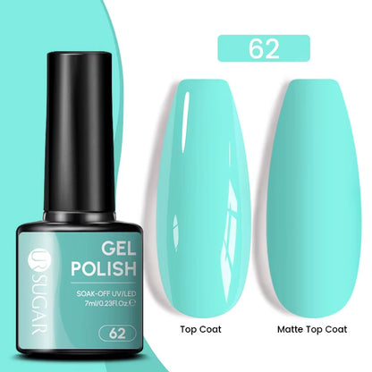 7Ml Champagne Gold Sequins Gel Nail Polish Bright Sparkling Glitter French Semi Permanent Nail Painting UV Gel