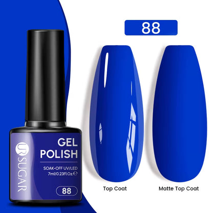 7Ml Champagne Gold Sequins Gel Nail Polish Bright Sparkling Glitter French Semi Permanent Nail Painting UV Gel