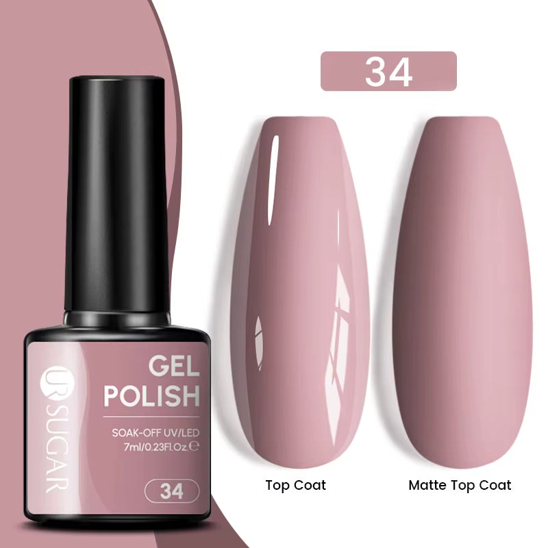 7Ml Champagne Gold Sequins Gel Nail Polish Bright Sparkling Glitter French Semi Permanent Nail Painting UV Gel