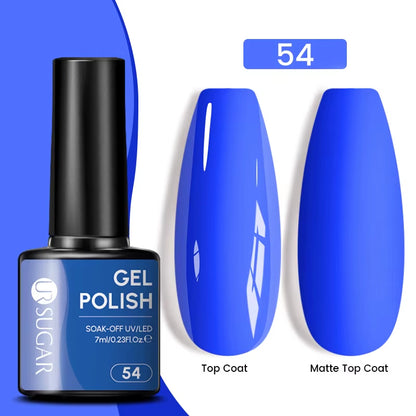 7Ml Champagne Gold Sequins Gel Nail Polish Bright Sparkling Glitter French Semi Permanent Nail Painting UV Gel