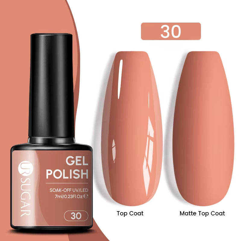 7Ml Champagne Gold Sequins Gel Nail Polish Bright Sparkling Glitter French Semi Permanent Nail Painting UV Gel